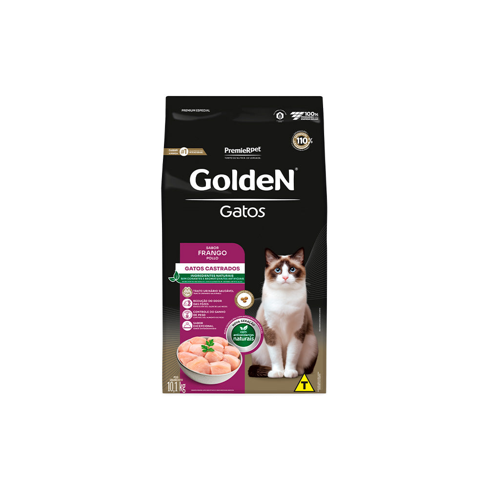 RAÇÃO GOLDEN GATOS CASTRADOS FRANGO