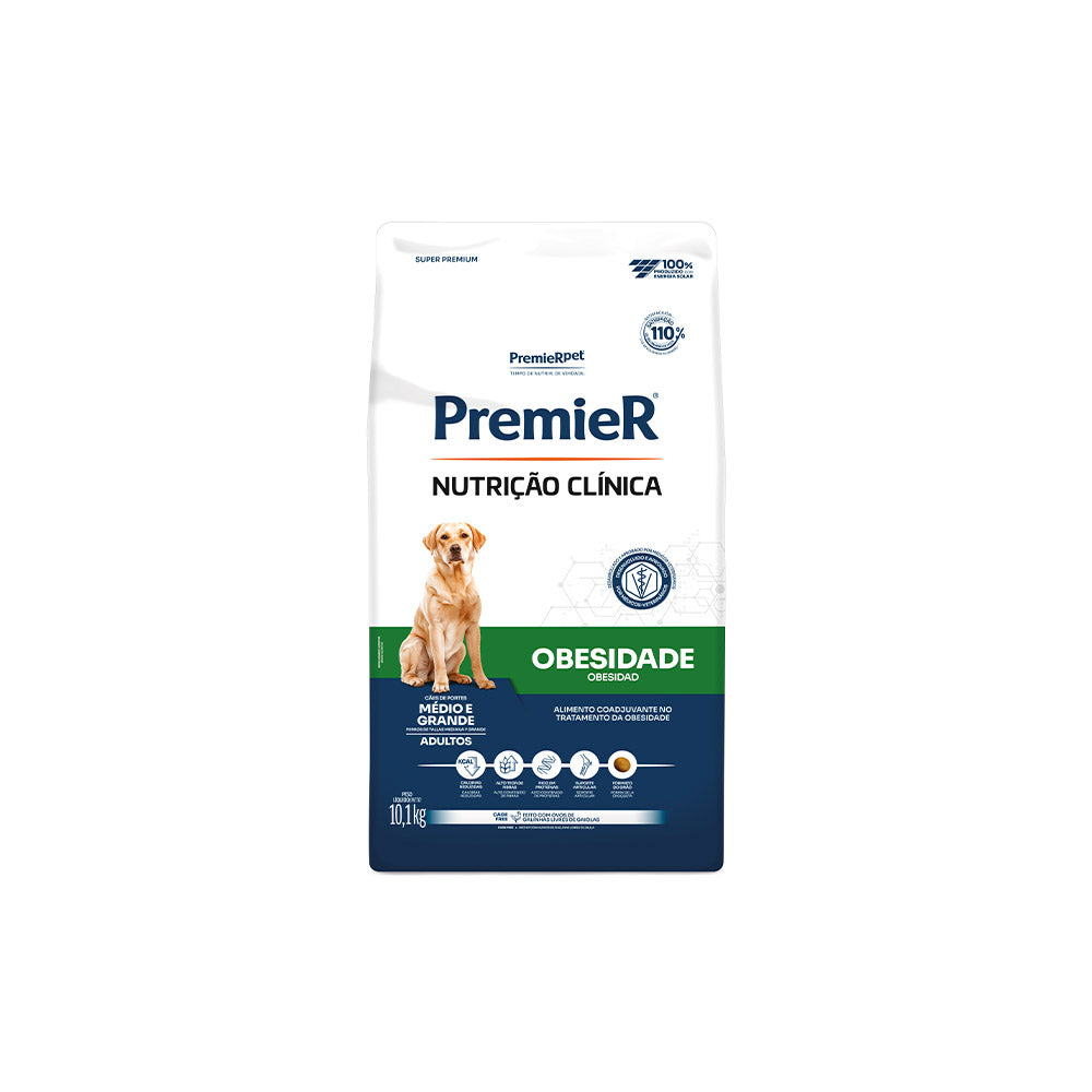 RAÇÃO PREMIER NUTRIÇÃO CLINICA OBESIDADE MEDIO E GRANDE PORTE 10,1KG