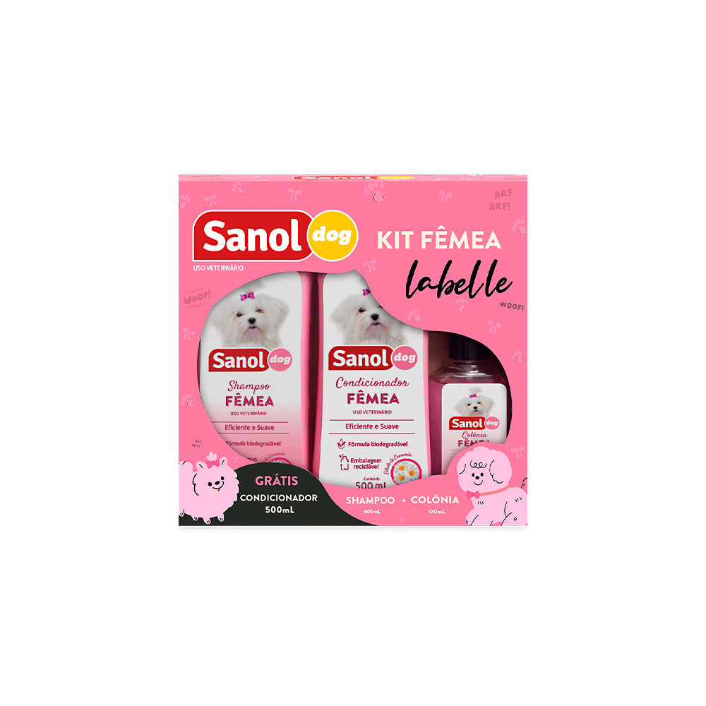 Kit Sanol Dog de Shampoo, Colônia e Condicionador