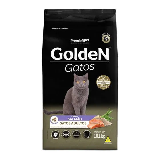 RAÇÃO GOLDEN GATOS ADULTOS SABOR SALMÃO