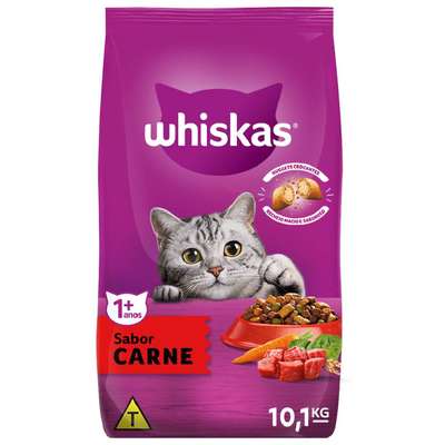 RAÇÃO WHISKAS CARNE PARA GATOS ADULTOS