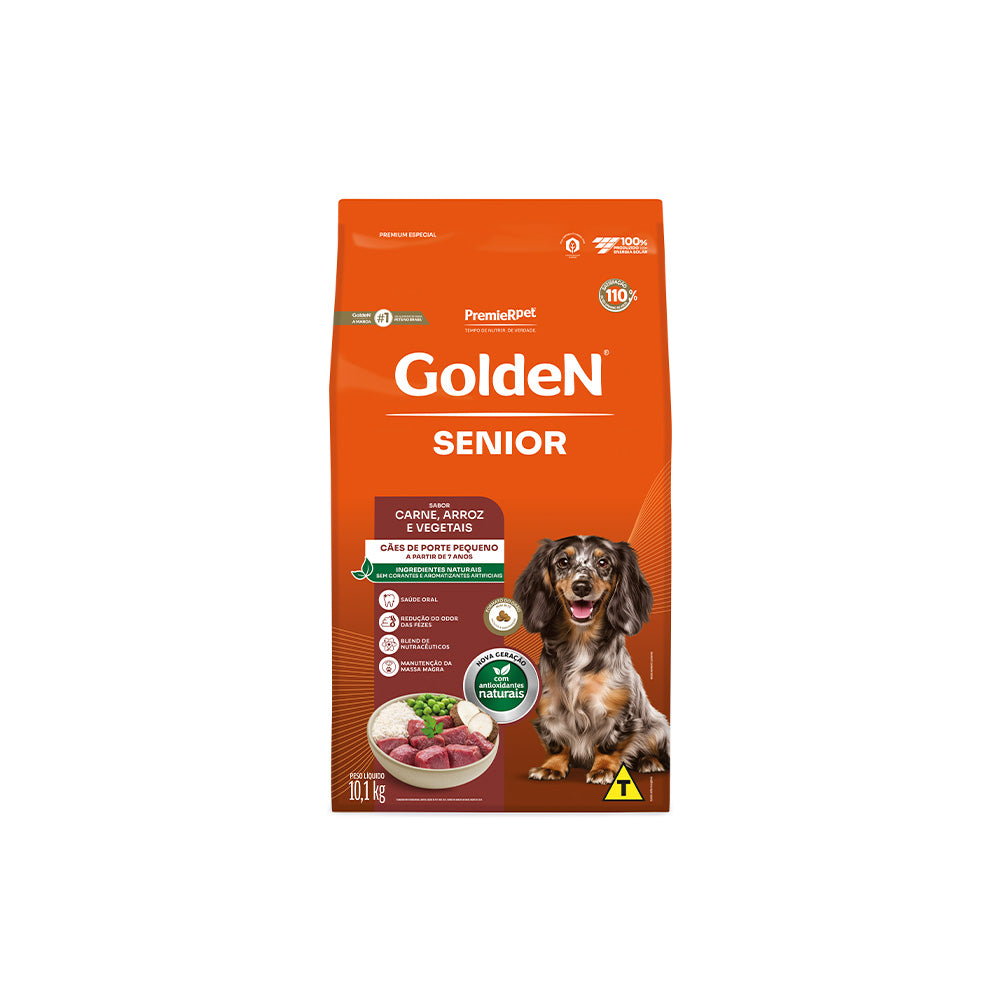 RAÇÃO GOLDEN SABOR CARNE PARA CÃES SÊNIOR DE RAÇAS PEQUENAS