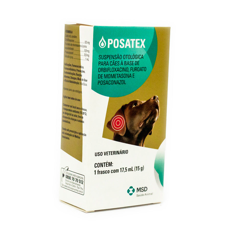 SOLUÇÃO OTOLÓGICA PARA CÃES POSATEX 17,5ML