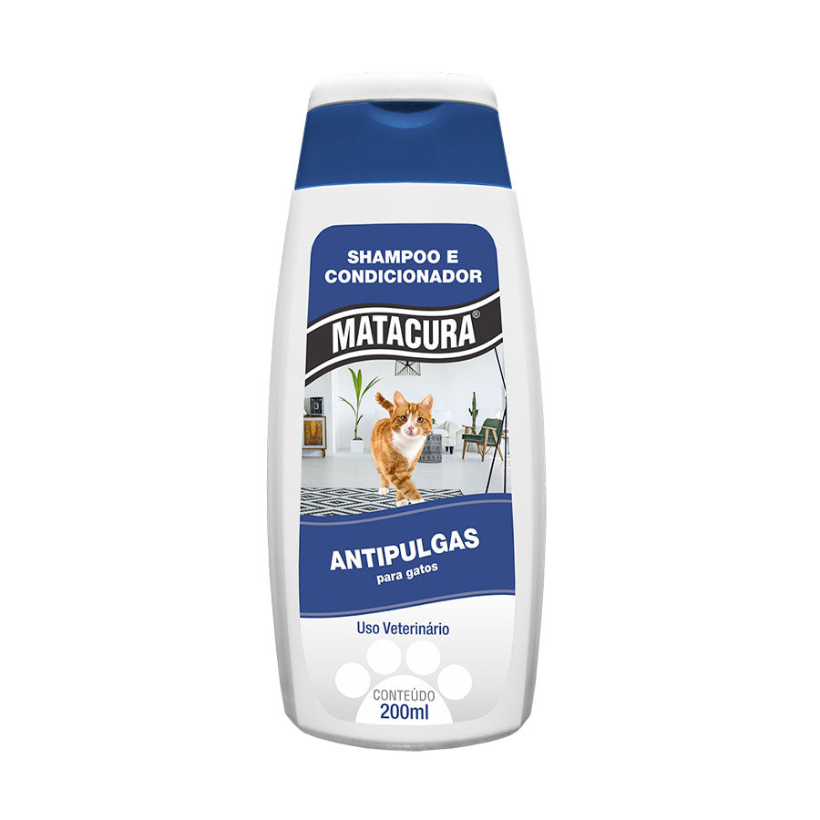 SHAMPOO E CONDICIONADOR ANTIPULGAS MATACURA GATOS 200ML