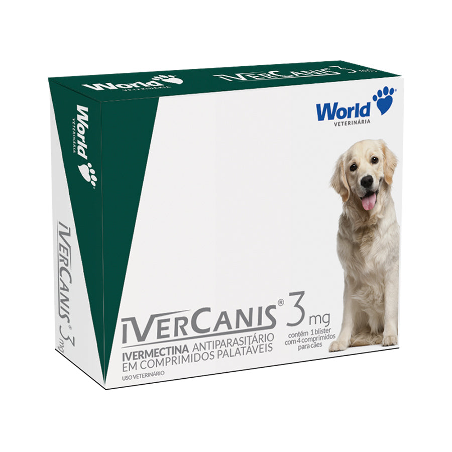 ANTIPARASITÁRIO IVERCANIS WORLD 3MG PARA CÃES DE 15KG