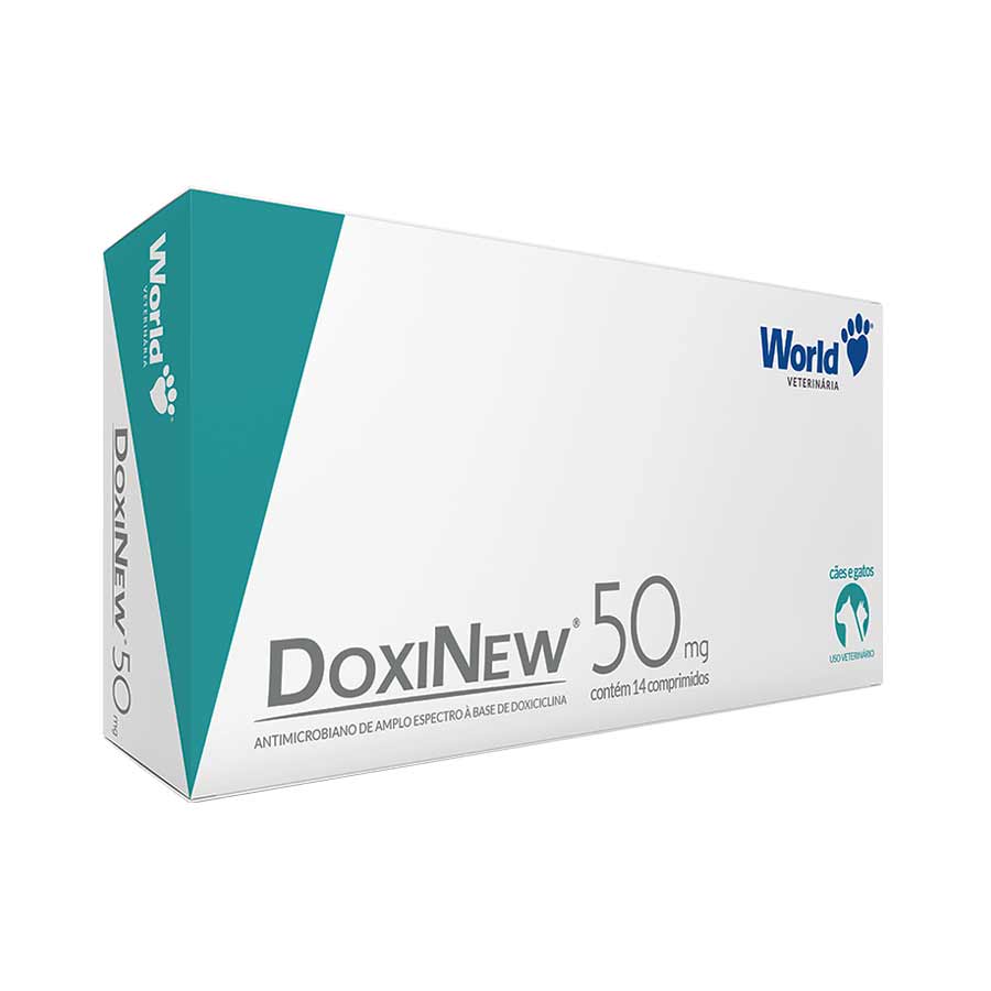 ANTIMICROBIANO DOXINEW WORLD 50MG PARA CÃES DE 10KG E GATOS DE 3KG (BLISTER)