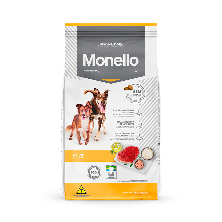RACAO MONELLO CAO GO CARNE 15KG