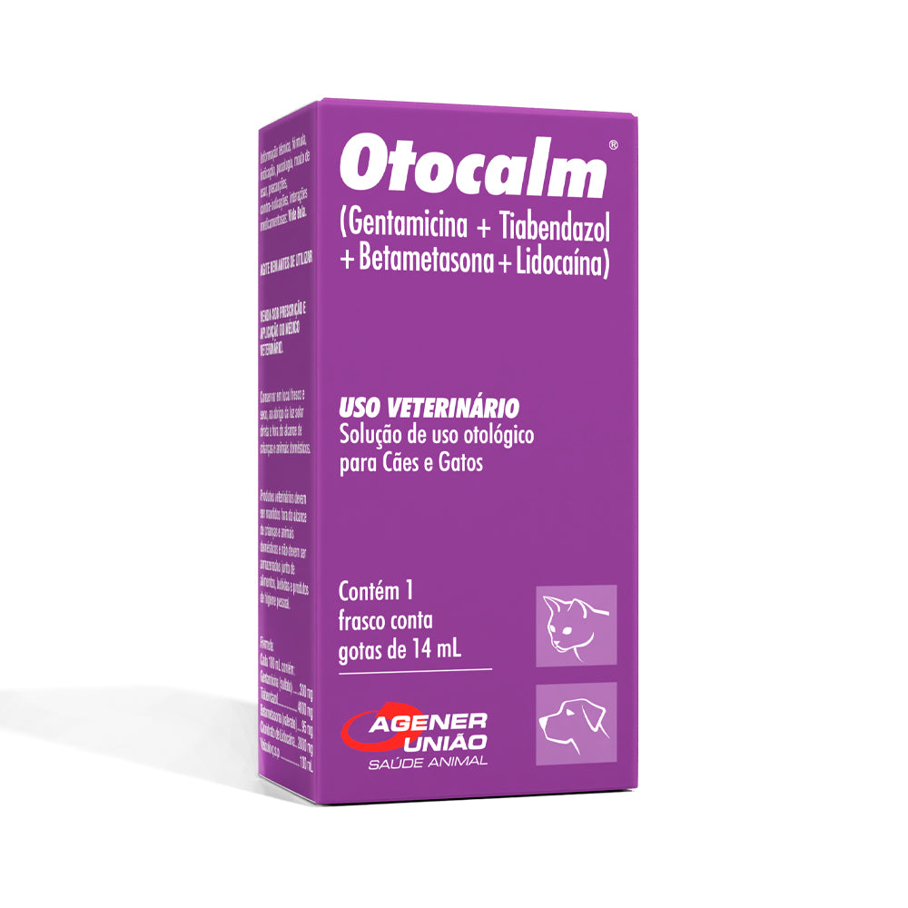 SOLUÇÃO OTOLÓGICA OTOCALM PARA CÃES E GATOS 14ML