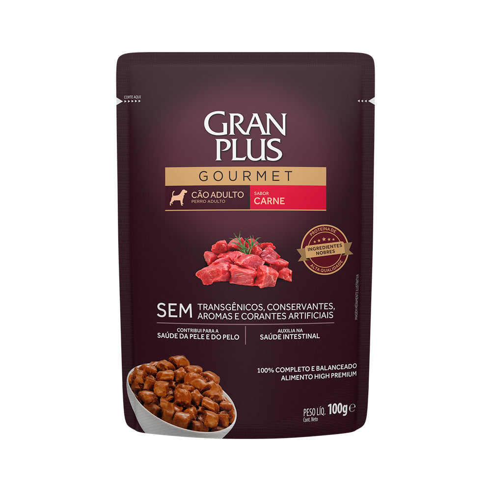 SACHE GRAN PLUS GOURMET CÃO ADULTO SABOR CARNE 85G