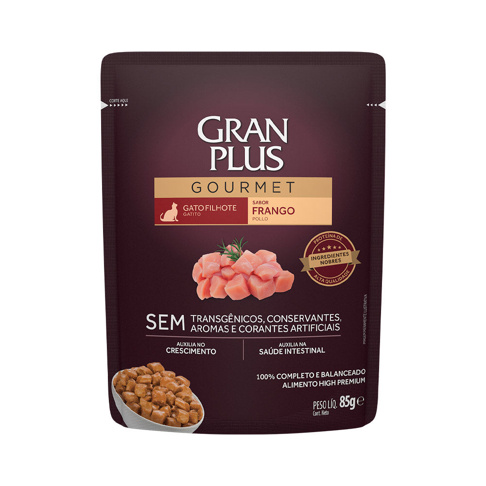SACHE GRAN PLUS GOURMET GATO FILHOTE SABOR FRANGO 85G