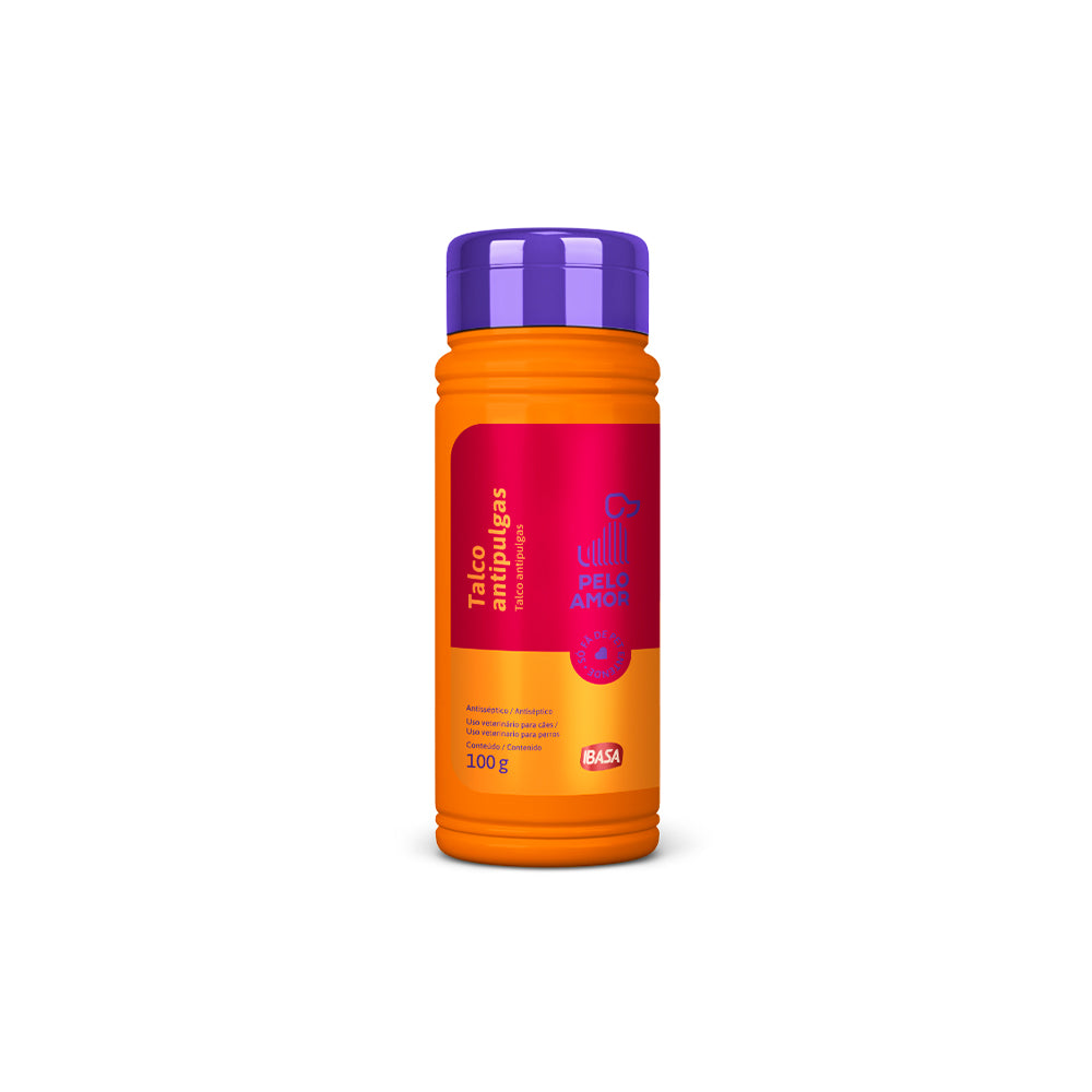 Talco Anti Pulgas Ibasa Pelo Amor para Cães 100g
