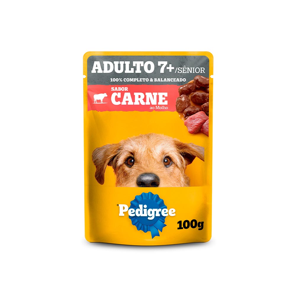 SACHÊ PEDIGREE ADULTO 7+/ SENIOR SABOR CARNE AO MOLHO 100G