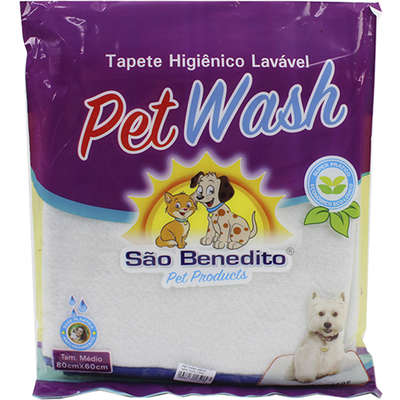 Tapete Higiênico Pet Wash São Benedito Pet Lavável 60cmX50cm - Rosa