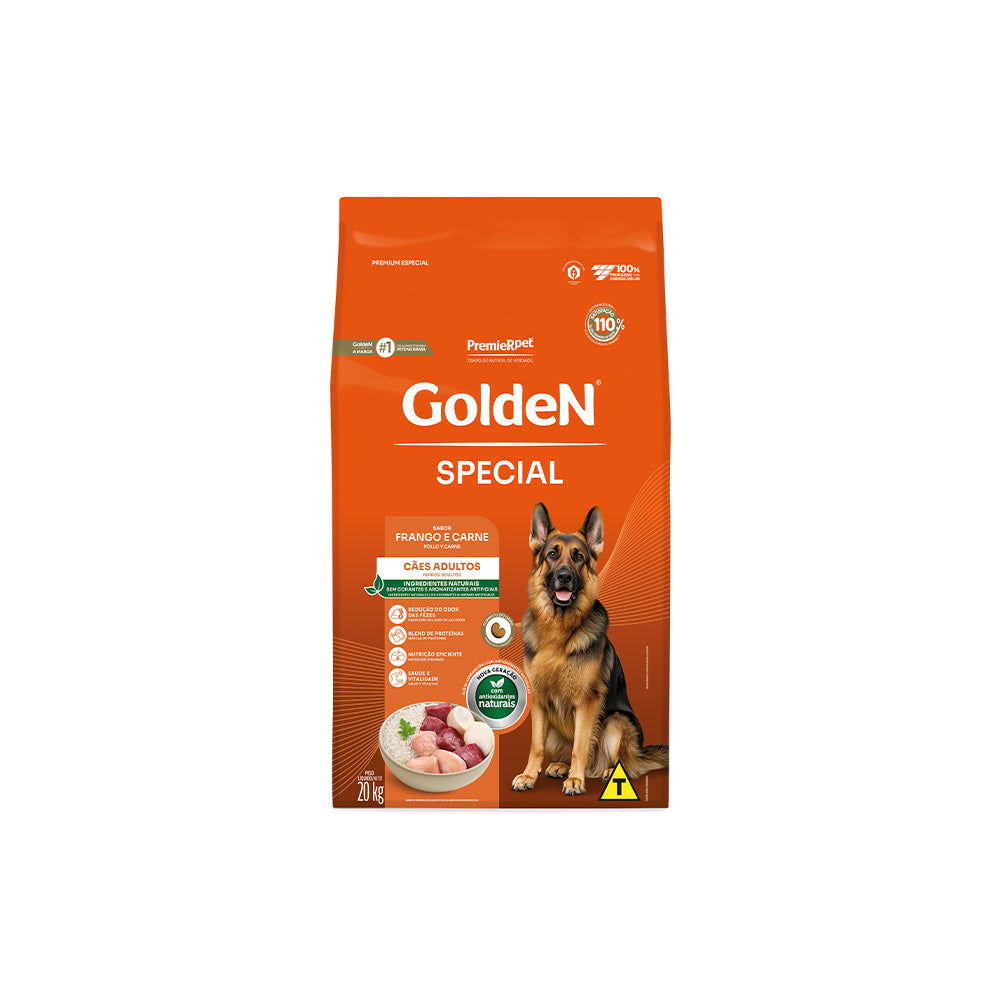 RAÇÃO GOLDEN SPECIAL PARA CÃES ADULTOS SABOR FRANGO E CARNE
