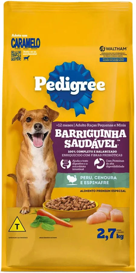 RAÇÃO PEDIGREE BARRIGUINHA SAUDÁVEL PARA CÃES ADULTOS DE RAÇAS PEQUENAS E MINIS SABOR PERU