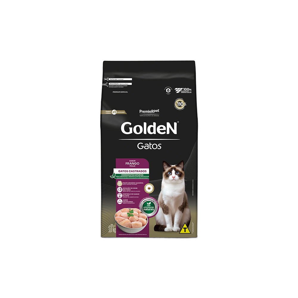 RAÇÃO GOLDEN GATOS CASTRADOS FRANGO