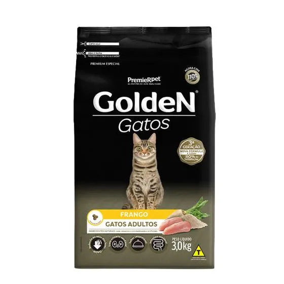 RAÇÃO GOLDEN GATOS ADULTOS SABOR FRANGO