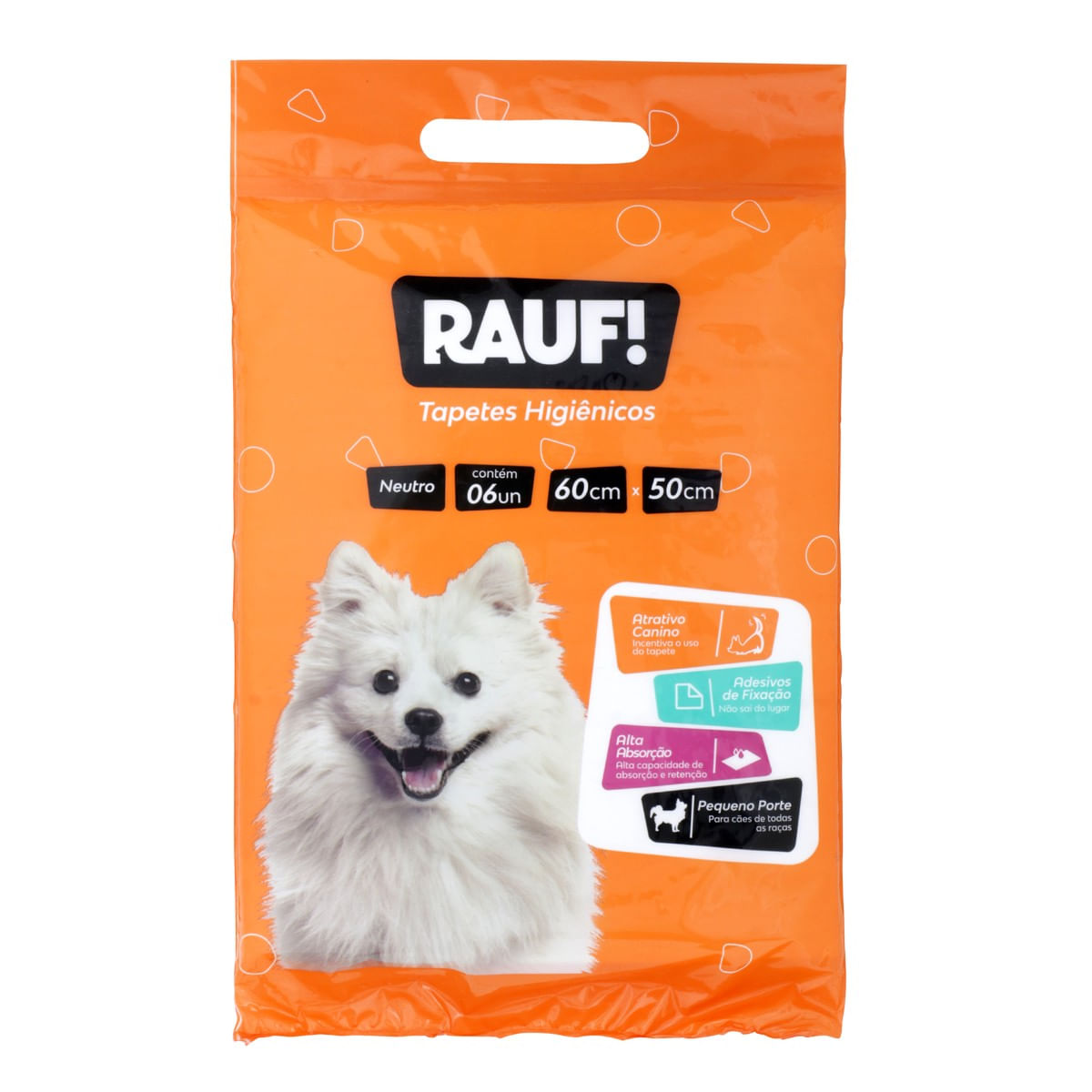 Tapete Higiênico Rauf C/ 6un 60cmx50cm