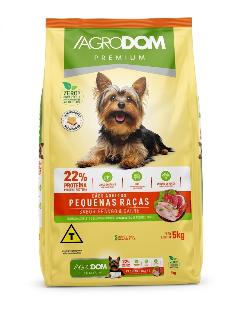 RAÇÃO AGRODOM PREMIUM PARA CÃES DE PEQUENO PORTE 5KG
