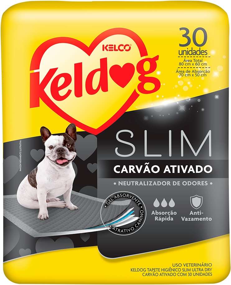 Tapete Higiênico Keldog Slim Ultra Dry Carvão Ativado - 30un