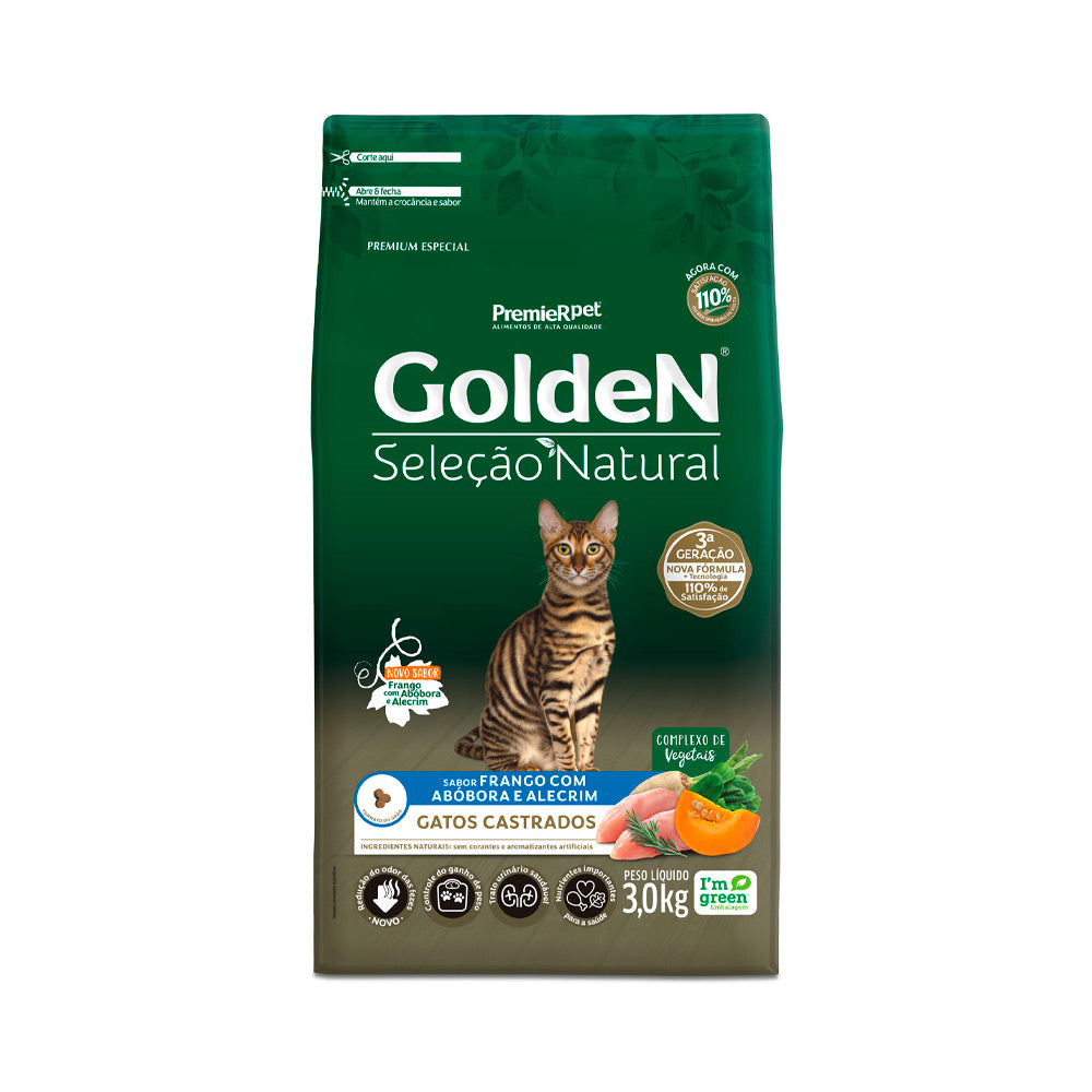 RAÇÃO GOLDEN GATOS CASTRADOS SELEÇÃO NATURAL