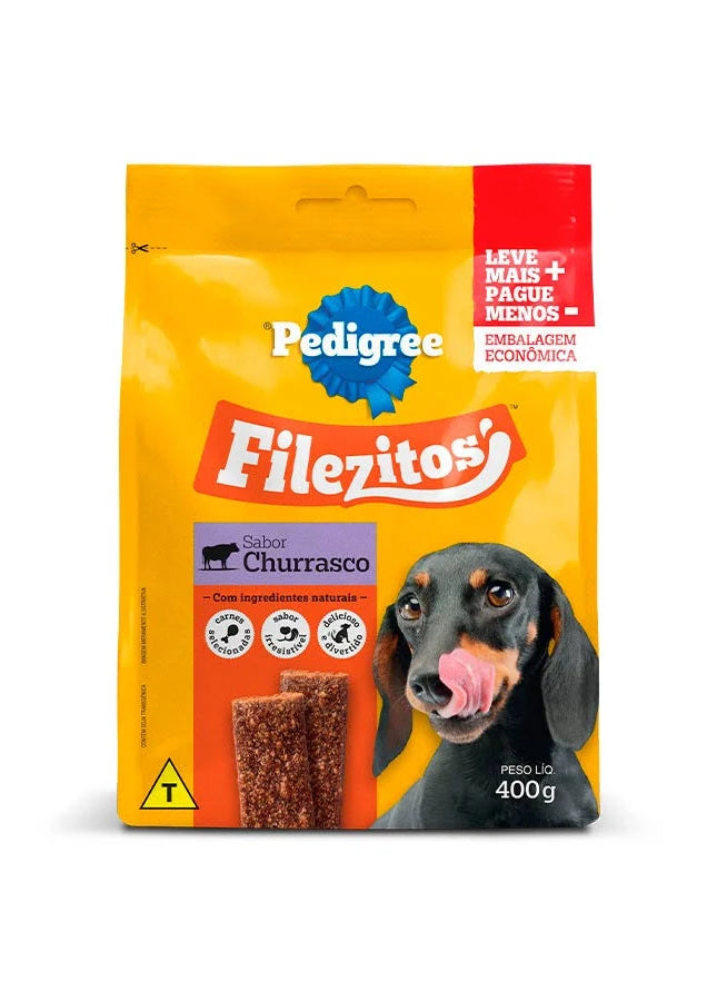 Pedigree Filezitos Bifinho para Cães Adultos Sabor Churrasco