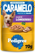 RAÇÃO ÚMIDA SACHÊ PEDIGREE CARAMELO SABOR LOMBINHO 70G