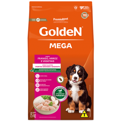 RAÇÃO GOLDEN CÃO FILHOTE MEGA FRANGO E ARROZ 15 KG