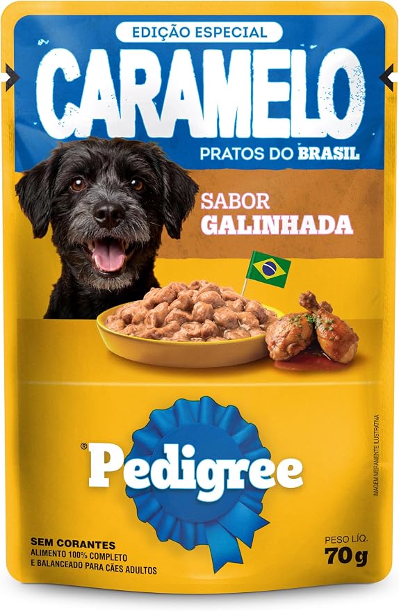 RAÇÃO ÚMIDA SACHÊ PEDIGREE CARAMELO SABOR GALINHADA 70G