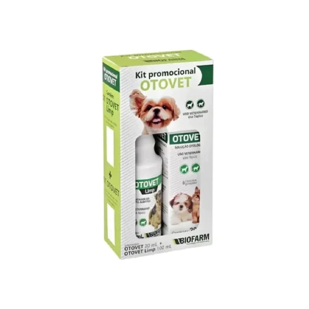 KIT DE HIGIENE E TRATAMENTO PARA CÃES E GATOS OTOVET WORLD