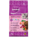 RAÇÃO SECA WHISKAS SUPERFOODS PARA GATOS FILHOTES SABOR SALMÃO E LINHAÇA 900G