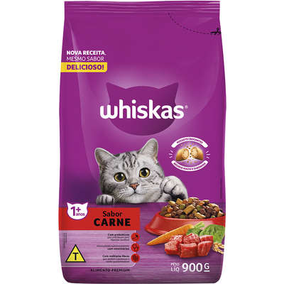 RAÇÃO WHISKAS CARNE PARA GATOS ADULTOS