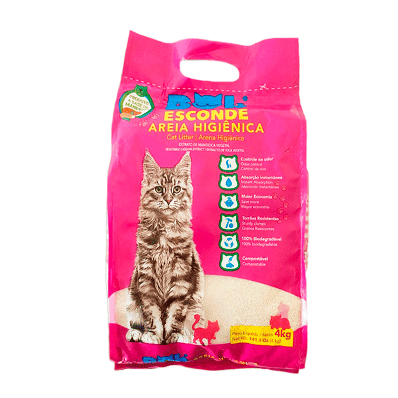 Areia Higiênica para Gatos Biodegradável Mandioca Bob Esconde