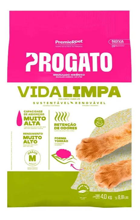 AREIA PROGATO VIDA LIMPA 4KG