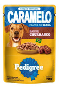 RAÇÃO ÚMIDA PEDIGREE CARAMELO SACHÊ CÃES CHURRASCO 70G