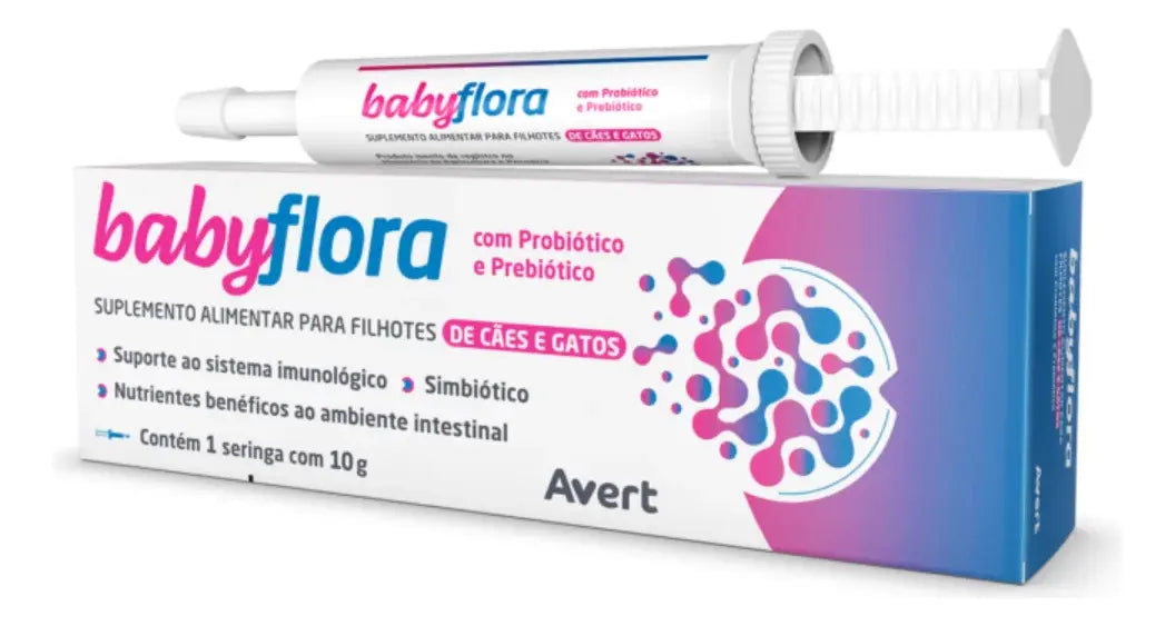 SUPLEMENTO BABYFLORA P/FILHOTES DE CÃES E GATOS 10G - AVET