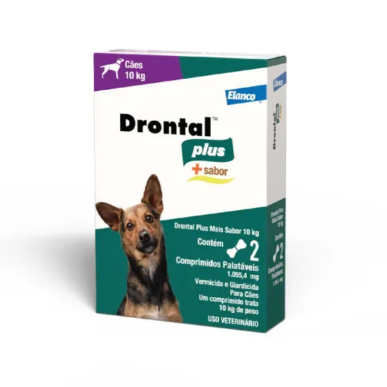 VERMÍFUGO DRONTAL PLUS + SABOR PARA CÃES 10KG