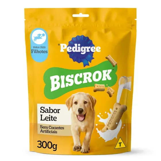 Biscoito Pedigree Biscrok para Cães Filhotes Leite 300g