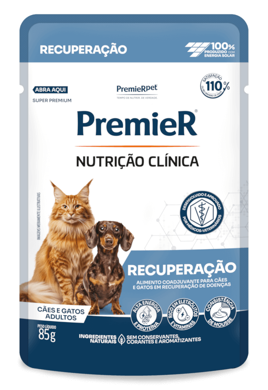 PREMIER NUTRIÇÃO CLÍNICA ÚMIDOS CÃES E GATOS RECUPERAÇÃO 85G
