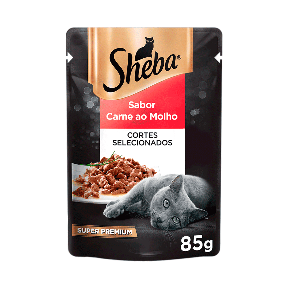 Ração Úmida Sheba Gatos Adultos Sachê Carne ao Molho 85g