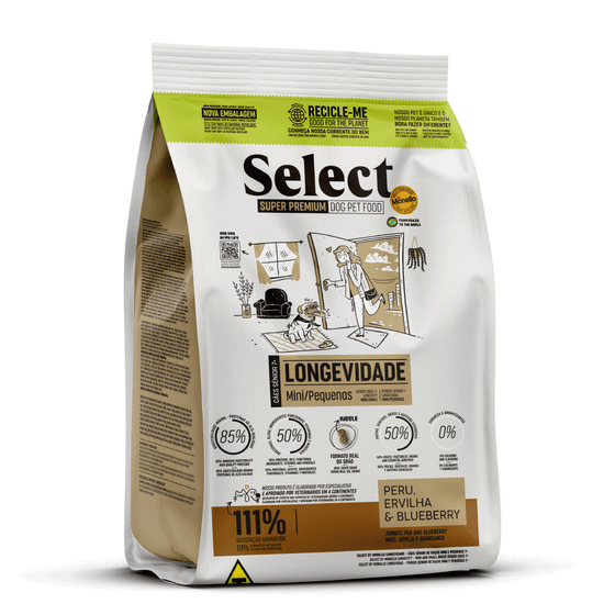 RAÇÃO SELECT LONGEVIDADE CÃO PORTE PEQUENO E MINI 2KG