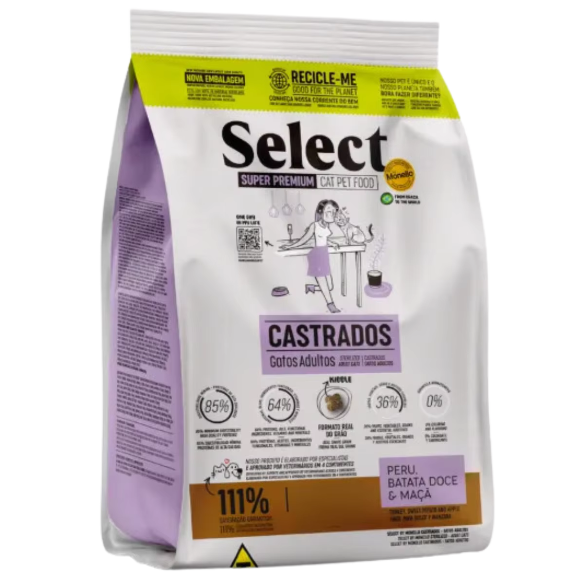 RAÇÃO SELECT GATOS CASTRADOS 1,5KG