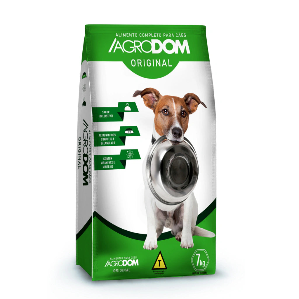 RAÇÃO AGRODOM ORIGINAL PARA CÃES ADULTOS SABOR CARNE 7KG