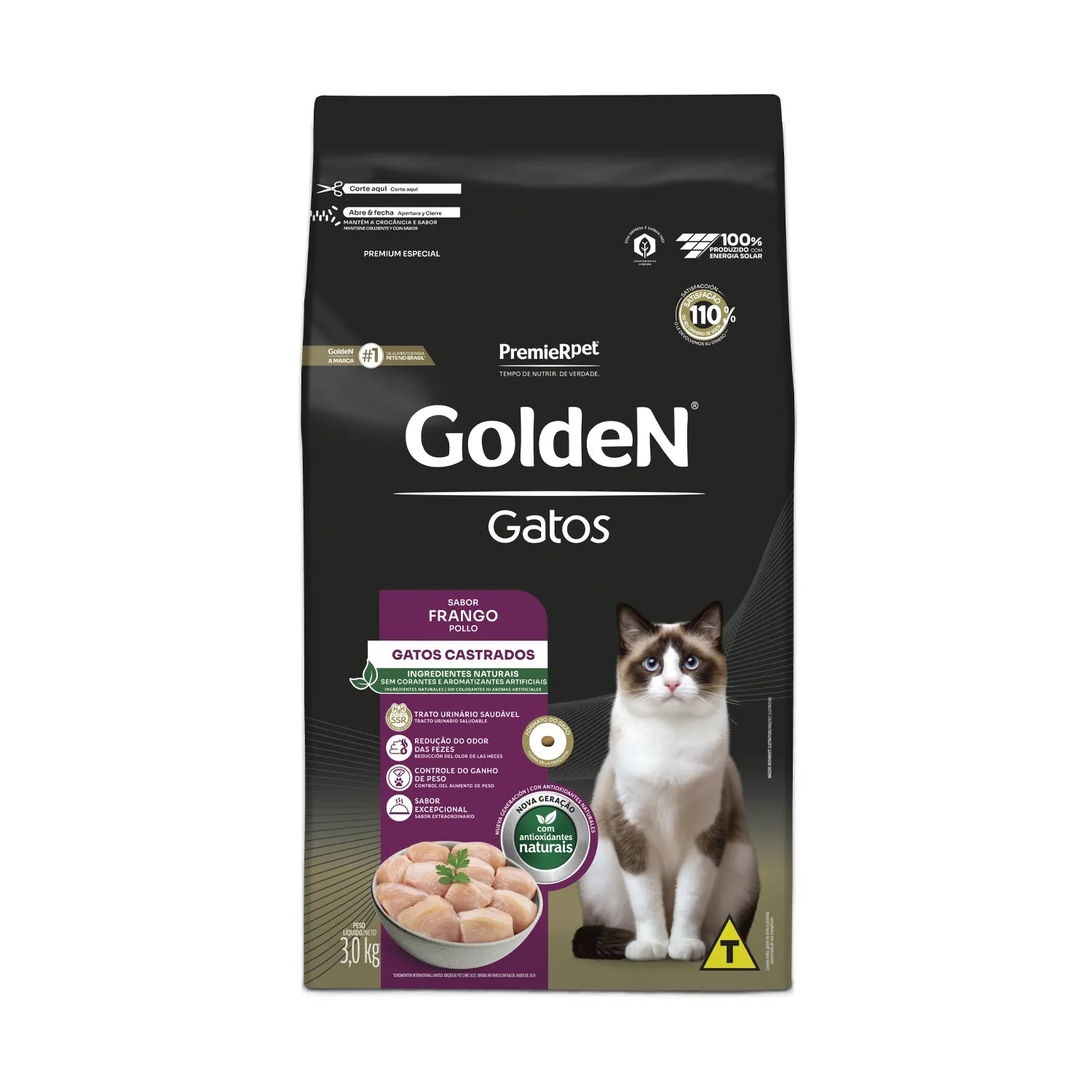 Ração Golden Gatos Castrados Frango 3kg