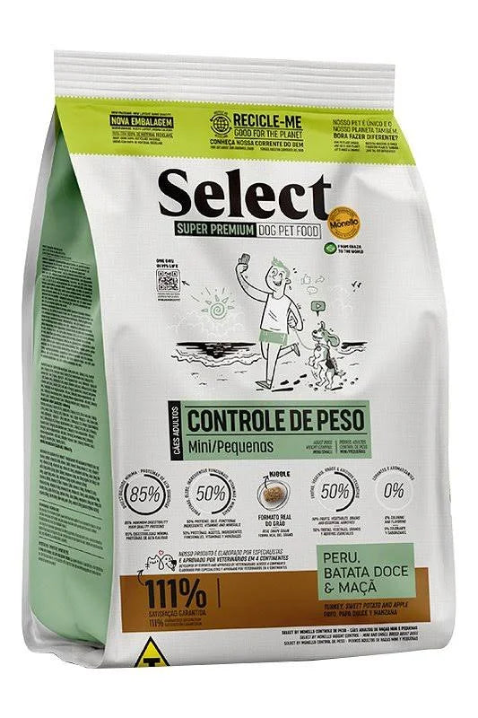RAÇÃO SELECT CONTROLE DE PESO RAÇAS MINI E PEQUENA 2KG
