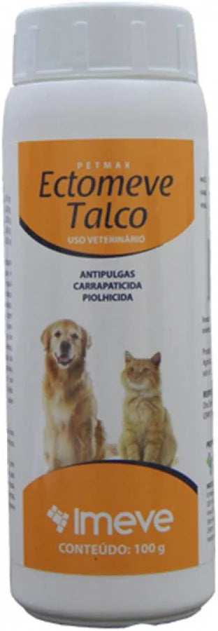 Ectomeve Talco - Talco ectoparasiticida para cães e gatos 100g